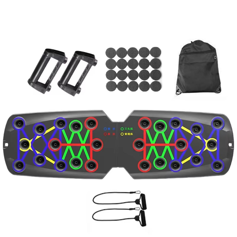 Multifunctional Push up Boards Press up Board Equipment Pushup Stands Push up Boards Exercise Board with Resistance Band