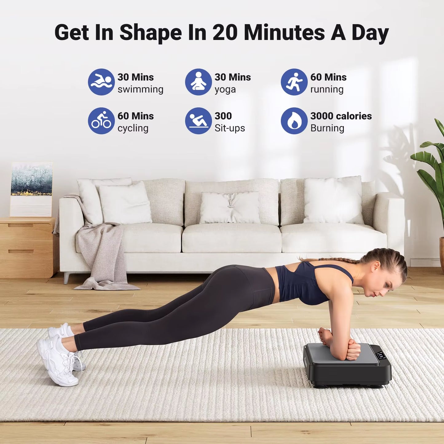 Vibration Plate Exercise Machine Vibration Plate for Lymphatic Drainage Relieve Pain Help Sleep Fat Burning Weight Loss