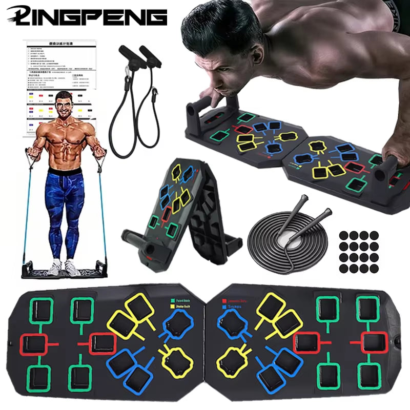 Multifunctional Folding Push up Board Set Bracket Abdominal Muscle Training Equipment Portable Push up Board Exercise Training