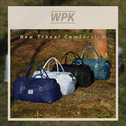 Gym Bag for Women Men with Wet Pocket, Travel Duffle Bag Sport Gym Tote Bag with Shoe Compartment, Carry on Overnight Bag Hospital Bag Black